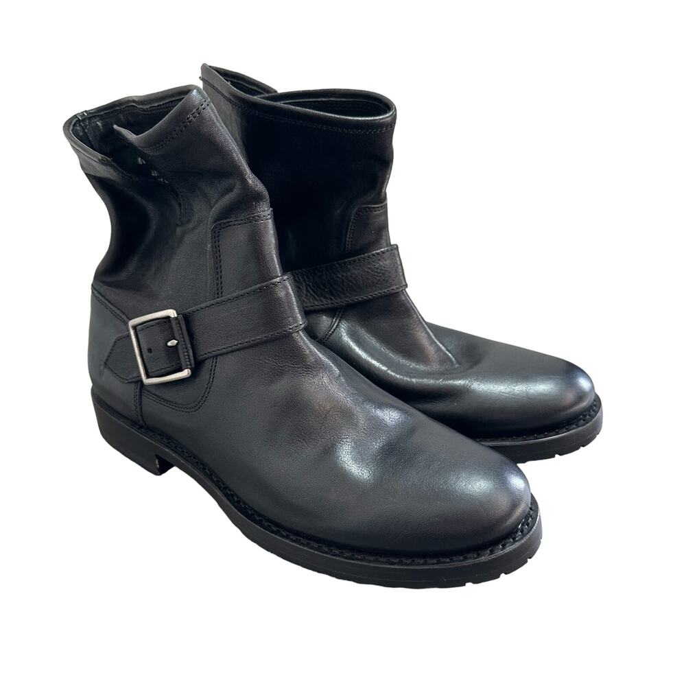 NWOB Frye Natalie Engineer Short Black Leather Bootie 6.5